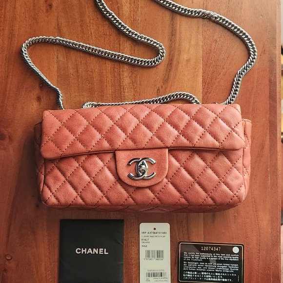 Chanel Classic Single Flap Bag Diamond Quilted Cognac Brown Pristine Condition - Picture 1 of 7